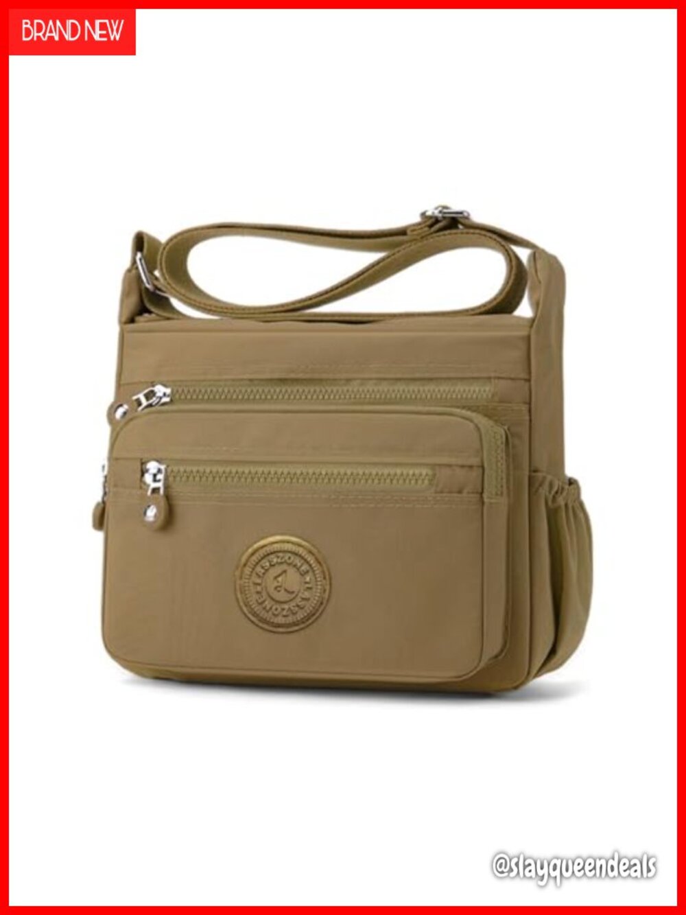 Water Resistant Nylon Multi-Pocket Crossbody Shoulder Bag Travel Tote
